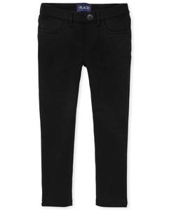 lot 4115 image: The Childrens Place girls Ponte Knit Pull on Jeggings Jeans, Black Single, 6 7 US