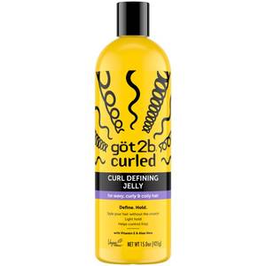 lot 4120 image: Got2B Curled Curl Defining Jelly, 15 Fl Oz, Curl Gel with 72-Hour Frizz Control, Locks in Moisture for Wavy, Curly & Coily Hair, Light Hold, No Crunch Vegan Formula with Vitamin E and Argan Oil