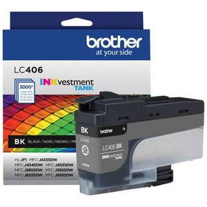 lot 4121 image: Brother Genuine LC406BK Standard Yield Black INKvestment Tank Ink Cartridge