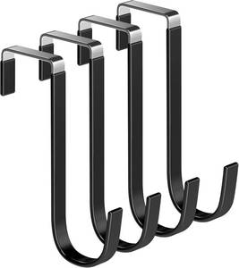 lot 4128 image: Over the Door Metal Hooks with Plastic Coating 1 Year Returnless Refund 5.5 Fit 0.5 to 1 38 Door 4 Pcs Heavy Duty Single Towel Robe Rack Wreath Bathroom Shower Hanger Shoe Organizer Ironing Board