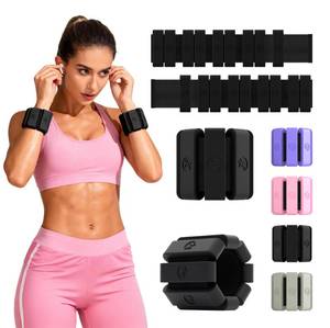 lot 4129 image: Sonkoloro Adjustable Wrist Weights for Women Men, Leg Weights for Women 0.75lb-1lb-1.3lb Each for Walking, Yoga, Dance, Barre, Gym (Black, 2.2 lb (2pcs))
