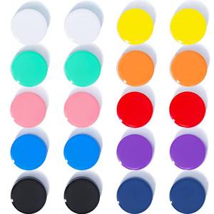 lot 4133 image: DUJEQM Fridge Magnets - 20 Pack 10 Colors Refrigerator Magnets, Small Strong Magnets, Heavy Duty Magnet for whiteboard, Fridge, Locker, Kitchen, School, Office & Classroom - Round Mini Cute Magnet
