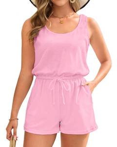lot 4141 image: Tempt Me Womens Swimsuit Cover Up Romper - Terry Cloth Swim Coverup Drawstring with Pockets 2025 Pink L