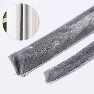 lot 4142 image: hokmly Weather Stripping Door Seal - 5m (16ft) Brush Weather Stripping,Card-Slot Seal Strip Pile Weatherstrip for Door Window (6mm x 6mm (Backing 0.236 x Brush 0.236 Inch), Gray)