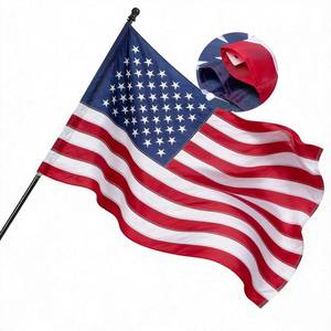 lot 4143 image: Pole Sleeve American Flag 2x3 FT Outdoor US Flags Made in USA Heavy-duty 100% Polyester, Top-Tier One-Piece, Hand-Stitched Canvas Stars, Water-Repellent & Rip-Resistant, Withstands Strong Winds