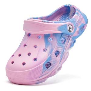 lot 4146 image: HOBIBEAR Boys and Girls Classic Graphic Toddler Garden Clogs Slip on Water Shoes (Pinkish-White-Size 10 Toddler)