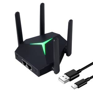 lot 4166 image: AC1200 WiFi Extender Signal Booster for Home Long Range, Dual Band 5GHz2.4GHz WiFi Repeater with USB-C, WiFi Range Extender with 3 Modes & 2 Ethernet Ports Cover up to 12000 Sq.ft (Black)