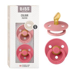 lot 4168 image: BIBS Pacifiers 0-6 Months  Colour Collection 2-Pack  BPA-Free Anatomical Natural Rubber Nipple  Made in Denmark  Dusty PinkCoral Color Pacifier Only ONE