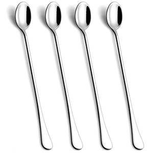 lot 4176 image: Lovingly Yours 9.5-Inch Long Handle Iced Tea Spoon, Coffee Spoons, Ice Cream Spoons, Stainless Steel Cocktail Stirring Spoons, Set of 4