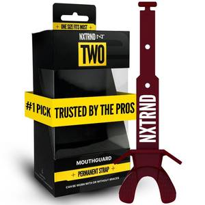 lot 4193 image: Nxtrnd Two Football Mouth Guard, Football Mouthpiece with Strap, Fits Adult & Youth (Maroon)