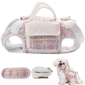 lot 4197 image: Dog Lift Harness Backpack for Small Dogs Cats, Adjustable Straps Dog Sling Carrier Full Body for Hiking, Travel, Outdoor �� Purple Medium