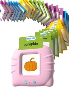 lot 4205 image: Airbition Talking Flash Cards for Toddlers 1 2 3 4 Year Olds, Montessori Language Learning with 224 Words, Pocket Speech Therapy Playthings, Childrens Sensory Educational Device, Pink