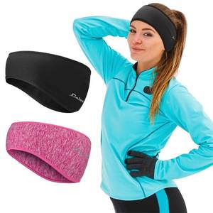 lot 4212 image: Linlook Winter Ear Warmer Headband for Women and Men - Fleece Stretchy Thermal Ear Muffs for Running Hiking Ski Cycling Jogging 2 Pack (BlackPink)