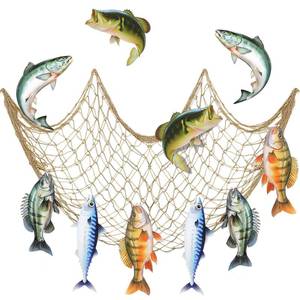 lot 4217 image: Silipull 11 Pcs Gone Fishing Party Decorations Kit Fishing Net Cute Cardstock Photo Prop for Birthday Sea Animal Indoor Outdoor Dessert Table Party Supply