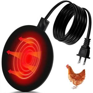lot 4231 image: Hortsun Chicken Water Heater for Winter, Poultry Water Heater Base 120v 35w Silicone Heated Pad Chicken Waterer Heated Coop for Metal Bucket Stock Tank with 47.24 Inches Cord(Black)