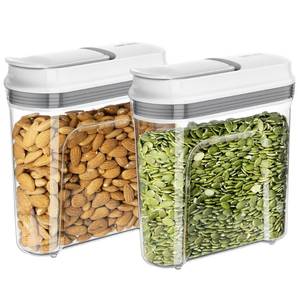 lot 5083 image: MR.SIGA Airtight Cereal Dispenser Set, Storage Containers for Dry Goods, Nuts, Beans, Snacks, BPA Free, 1.3 L  1.37 Qt, Small, Clear, 2 Pack