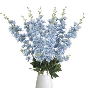 lot 5086 image: A8PCS Dusty Blue Delphinium Artificial Flowers 33.5 Faux Delphinium Stems Larkspur Silk Flowers for Wedding Table Centerpieces Home Garden Decor(Dusty Blue)