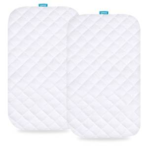 lot 5088 image: Bassinet Mattress Pad Cover Fit for AMKE 3 in 1 Baby Bassinet(35 X 20), Ezebaby, TCBunny and Evolur Stellar Bassinet, 2 Pack, Waterproof, Ultra Soft Surface, Breathable and Easy Care