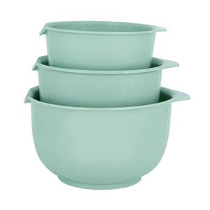 lot 5101 image: Glad Mixing Bowls with Pour Spout, Set of 3  Nesting Design Saves Space  Non-Slip, BPA Free, Dishwasher Safe Plastic  Kitchen Cooking and Baking Supplies, Sage Green
