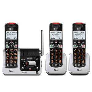 lot 5120 image: AT&T BL102-3 DECT 6.0 3-Handset Cordless Phone for Home with Answering Machine, Call Blocking, Caller ID Announcer, Audio Assist, Intercom, and Unsurpassed Range, SilverBlack