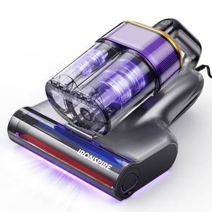 lot 5124 image: IRONSPIRE Bed Vacuum Cleaner, Mattress Vacuum with 2 Roller Brushes 253.7nm UV-C Light & Ultrasonic,145°F Heat, HEPA Filter, 18kPa Suction 650W Powerful Handheld Vacuums for Dust & Pet Hair(Corded)