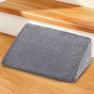 lot 5125 image: Dog Ramp for Stairs for Small & Senior Dogs and Cats �� Non-Slip Stair Wedges for Dogs with Gentle Slope, Pet Ramp with Washable Cover & Self-Sticky Pads for Safe Climbing (Gray, 1 Pack)