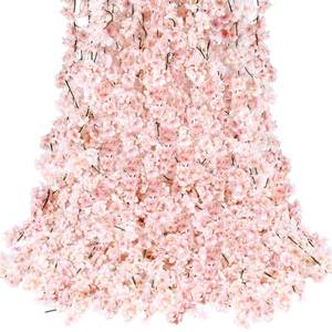 lot 5136 image: Sggvecsy Cherry Blossom Garland Artificial Cherry Flower Vines 10 Pack Hanging Silk Flowers Garland for Home Wedding Garden Party Arch Office Decor (Pink)