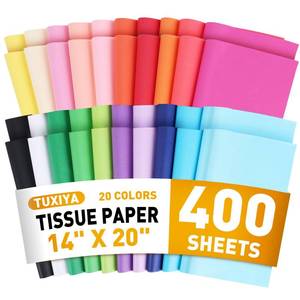 lot 5137 image: 400 PCS Tissue Paper, 20 Colors 14 X 20 Tissue Papers Bulk for Packaging, Colored Tissue Paper for Gift Bags Crafts Birthday Party Flower Decoration