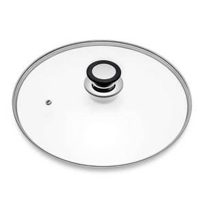 lot 5144 image: Glass Lid for Frying Pan, Fry Pan, Skillet, Pan Lid with Handle Coated in Silicone Ring,1230cm, Clear