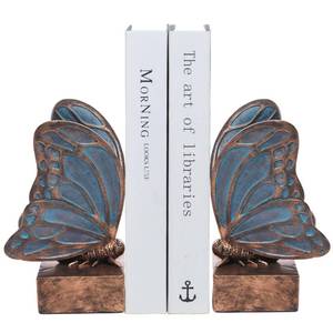lot 5164 image: Kakizzy Vintage Blue Butterfly Bookends,Resin Book Ends for Shelves,Heavy Duty Decorative Bookends,Creative Book Stopper Holder Decor for Desk Home Office,Shelf Decoration,Gifts for Mothers Day