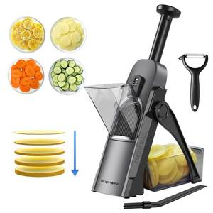 lot 5167 image: SupMaKin Safe Mandoline Slicer for Kitchen, Potato Slicer for Chips, Vegetable & Food Cutter,Thickness Adjustable 0.1-8 mm, Kitchen Faster Slice Artifact (Only Slicer)