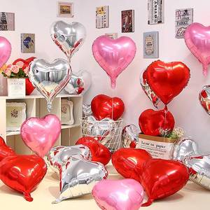 lot 6108 image: Jangostor 60 PCS Heart Shape Foil Balloons, 10 Inch Red Pink Silver Heart Foil Balloons Mylar Heart Shaped Balloons Heart Balloons Aluminum Foil Balloons for Valentine Day Birthday Engagement Wedding