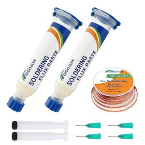lot 6121 image: No Clean Soldering Flux Paste & Solder Wick, Solder Flux for Electronics Soldering (2x10cc), Solder Removal Kit for Desoldering