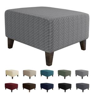 lot 6143 image: MAXIJIN Jacquard Ottoman Cover Slipcovers Folding Storage Stool Furniture Protector Cover Soft Thick Rectangle Foot Rest Slipcover with Elastic Bottom (Ottoman Small, Light Gray)