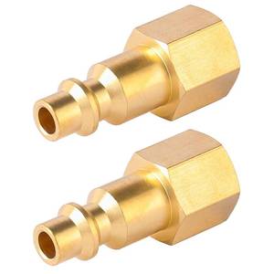 lot 6148 image: BILAL Brass 14 Inch NPT Brass Female Air Hose Quick Connect Adapter,Air Coupler and Plug Kit,Air Compressor Fittings 2pcs