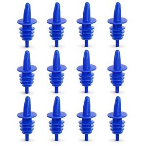 lot 6184 image: EHOMEA2Z Bottle Pour Spouts 12 Pack �� Free Flow Liquor, Olive Oil, Coffee Syrup & Shaved Ice Bottle Pour Spouts �� Leak Resistant Plastic Speed Pourers (12,Blue)