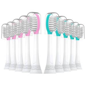 lot 6193 image: CILGEWH Kids Replacement Toothbrush Heads 10 Pack for Philips Sonicare Electric Toothbrush Soft Brush Head for Child 7 for Boy Girl,5pink5blue