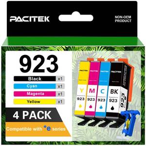 lot 6218 image: PACITEK 923 Ink Cartridges Combo Pack Replacement for HP 923XL Ink Cartridges for HP Printers Work for HP OfficeJet Pro 8130e 8135e 8139e 8138e 8122e 8124e 8120e 8120 8122 Printer Ink (4 Pack)