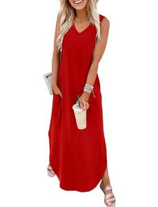 lot 6232 image: Sampeel Valentines Day Women Outfits 2026 Maxi Summer Dress Elegant Classy Beach Vacation Sexy Date Night Party Red Dresses Wedding Guest Fashion Clothes XXL