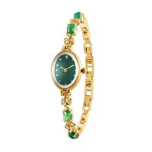 lot 6247 image: TIME100 Womens Watch,Mini Ladies Fashion Dress Women Watch with Jade,Oval Bracelet Dial Quartz Wrist Watch,Waterproof Watch for Women