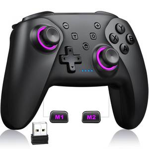 lot 6252 image: NealGamefy Switch Controllers,Wireless Switch Pro Controller for SwitchLiteOLEDiOSAndroid,Rechargeable Wired PC Gaming Controller with Cool LED Light, Turbo, 6-Axis Gyro, 4-Speed Vibration