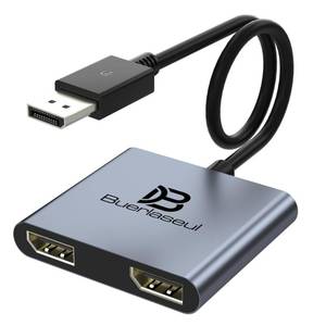 lot 6260 image: DisplayPort Splitter for Dual Monitors, DisplayPort to Dual DisplayPort Splitter Adapter 4K120Hz, Monitor Splitter SSTMST Extended Display, DP MST Hub for PC, Laptop,Graphics Card and More