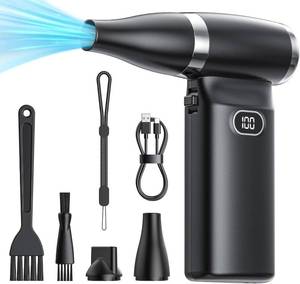 lot 6285 image: Electric Compressed Air Duster Cordless 70 MPH High Wind Speed Mini Air Blower for Electronics Portable Computer Cleaner Hand Keyboard Cleaning Powerful Duster for Car, Fans and Other Sences