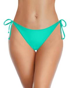 lot 6293 image: Holipick Aqua Green Bikini Bottoms for Women String Bathing Suit Bottom with Moderate Coverage Low Waist Swim Bottom S