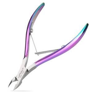 lot 6294 image: LePinko Professional Cuticle Trimmer kit, Super Sharp Dead Skin Clipper, Labor-saving Cuticula Remover for Fingernail Toenail, Home Salon Use, 7mm Jaw, Rainbow Color