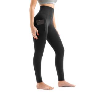 lot 6303 image: Walifrey Leggings with Pockets for Women, High Waisted Buttery Soft Womens Leggings for Gym Yoga Workout (Black LXL)