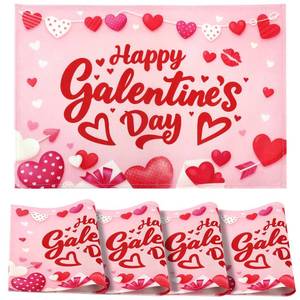 lot 6306 image: Galentines Day Decorations Placemats Set of 4, Galentines Gang Mats Table Decor, Valentines Galentines Day Party Decorations with Pink Heart for Girl Ladies Happy Birthday Party Favors Gifts Bulk