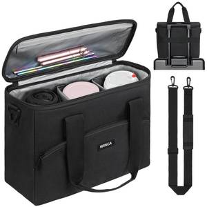 lot 6310 image: Reusable 3-Cup Drink Carrier for Delivery �� Insulated, Collapsible & No-Spill Beverage Bag with Handle, Shoulder & Luggage Strap, Adjustable Divider & Reinforced Bottom for Travel, Car, Takeout