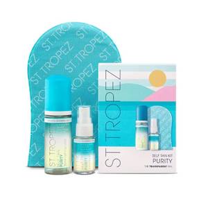 lot 6317 image: St.Tropez Purity Mini Kit Self Tan Purity Bronzing Water Tanning Mousse and Self Tan Purity Bronzing Water Face Mist with Tanning Mitt, Tropical Scent, Vegan