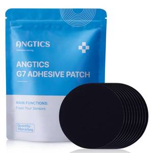 lot 6341 image: ANGTICS Dexcom G7 Adhesive Patches 30PCS, Waterproof & High Viscosity Over Patches, Stelo Full Covers CGM Bandage, 10 Days Long Stay, Breathable, Latex-Free, Sensor is NOT Included (Black)